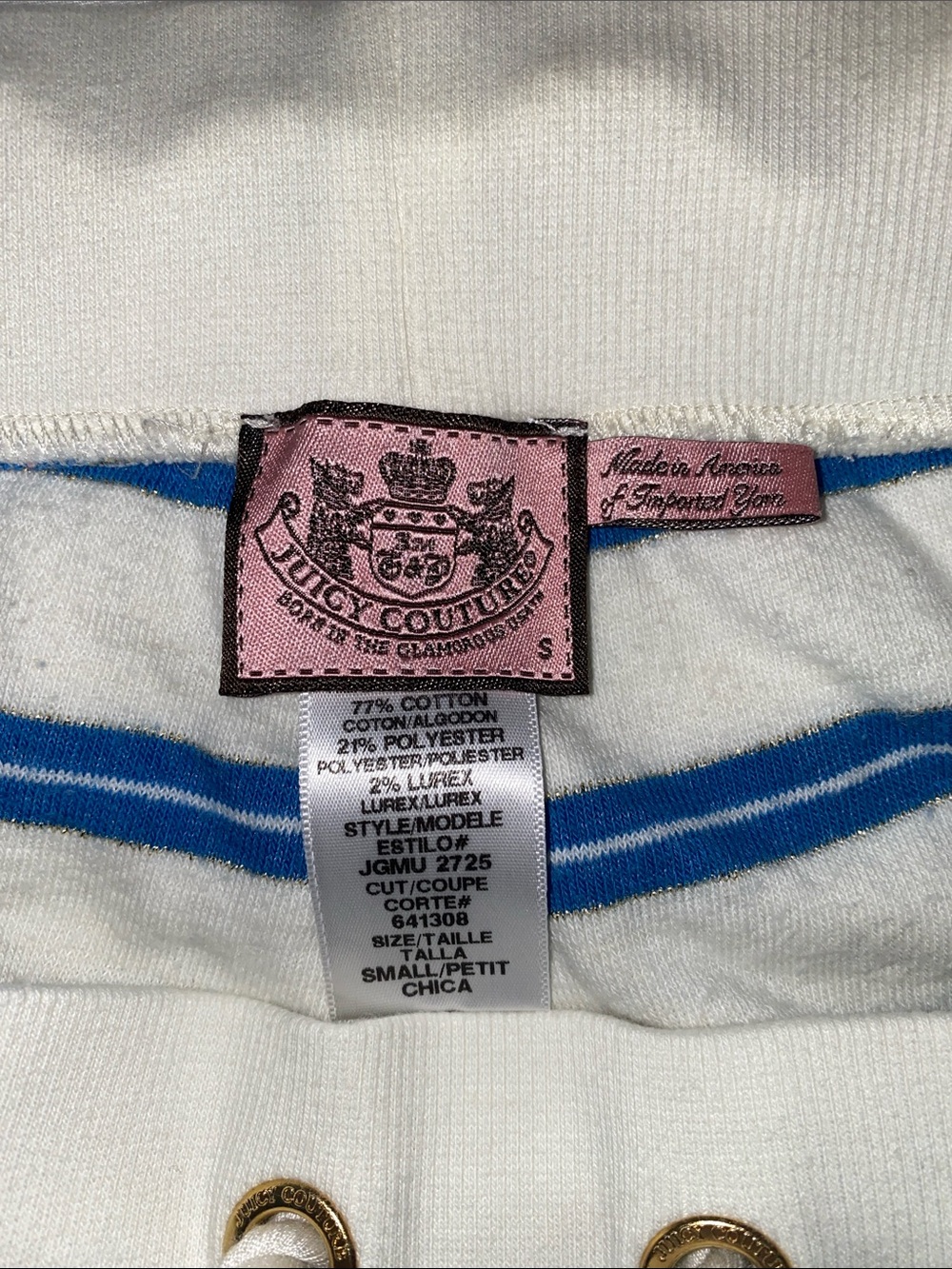 vintage Juicy Couture White and Blue Striped Terry set (see info) - Picture 2 of 9